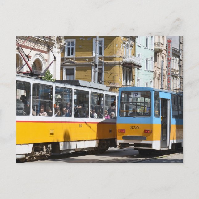 Sofia Trams, Bulgarien Postcard Postkarte (Vorderseite)