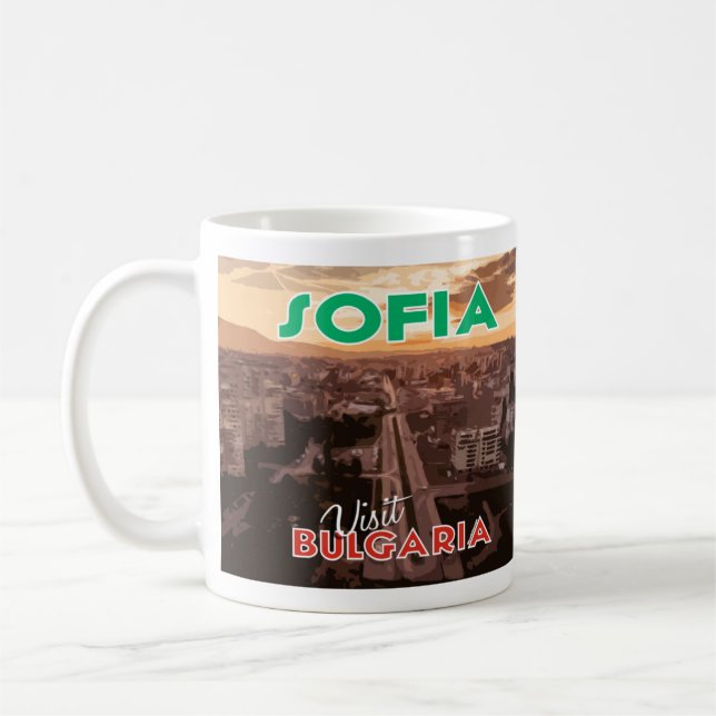 Sofia, Visite Bulgarie J'Aime Le Café Mug (Gauche)
