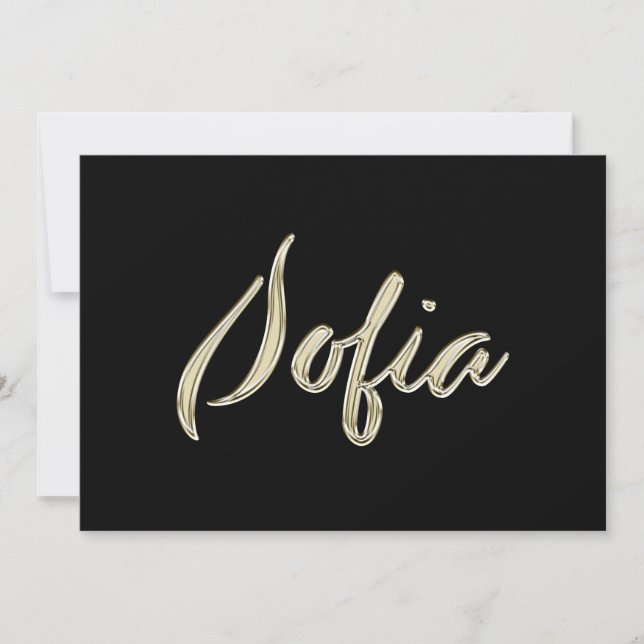 Sofia white gold Handwriting Karte (Vorderseite)