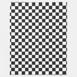 Sofisticated Black-Weiß Karomuster Fleecedecke