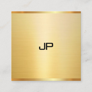 Sofisticated Faux-Gold Elegantes Template Modern Quadratische Visitenkarte