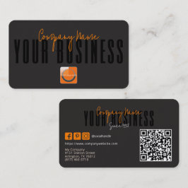 Sofisticated Modern Black Orange Logo Generisch  Visitenkarte