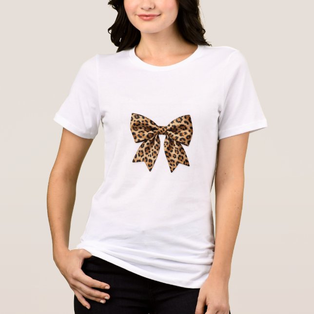 Sofisticated Safari-Leoparden-Muster Luxusbogen-St Tri-Blend Shirt (Vorderseite)
