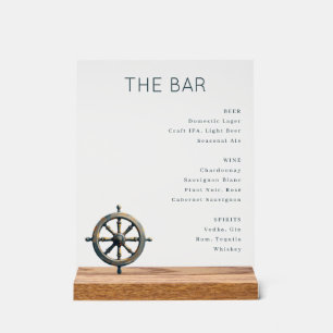 Sofisticertes weißes minimalistisches Bar-Menü Acrylschild