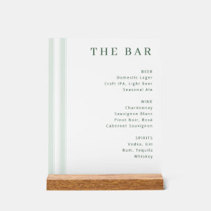 Sofisticertes weißes minimalistisches Bar-Menü Acrylschild