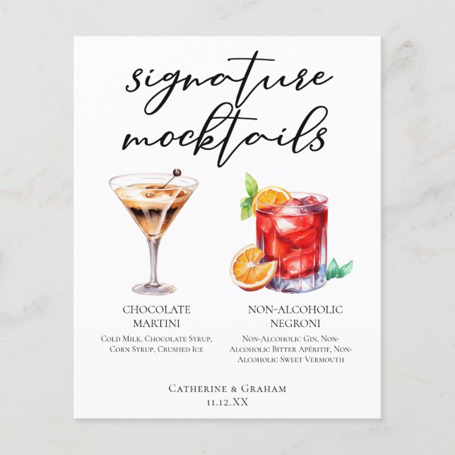 Sofistiche alkoholfreie Hochzeits-Mocktails-Speise (Vorderseite)