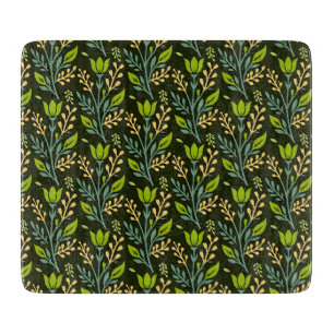 Sofisticiertes blaues und beiges Blumenmuster-Desi Schneidebrett