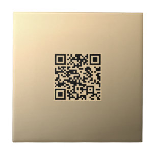 Sofort bearbeitbare QR-Code-Vorlage   Faux Gold Fliese