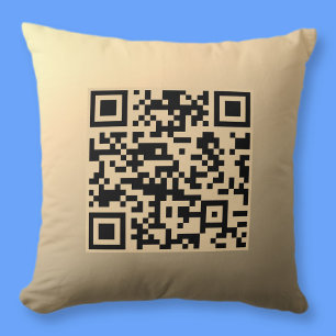 Sofort bearbeitbare QR-Code-Vorlage   Faux Gold Kissen