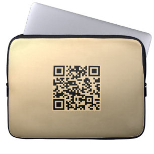 Sofort bearbeitbare QR-Code-Vorlage   Faux Gold Laptopschutzhülle