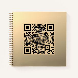 Sofort bearbeitbare QR-Code-Vorlage   Faux Gold Notizbuch