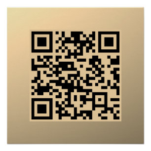 Sofort bearbeitbare QR-Code-Vorlage Faux Gold Poster