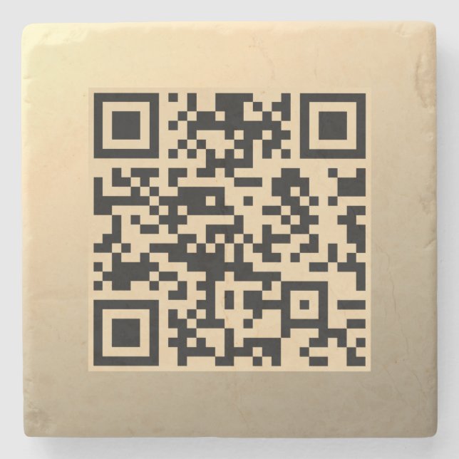 Sofort bearbeitbare QR-Code-Vorlage | Faux Gold Steinuntersetzer (Vorderseite)