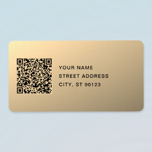 Sofort bearbeitbare QR-Codevorlage Imitate Gold Adressaufkleber