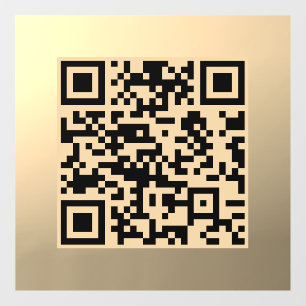 Sofort bearbeitbare QR-Codevorlage Imitate Gold Fensteraufkleber