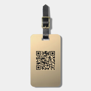 Sofort bearbeitbare QR-Codevorlage Imitate Gold Gepäckanhänger