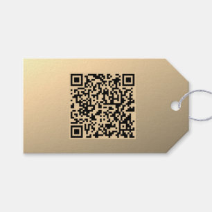 Sofort bearbeitbare QR-Codevorlage Imitate Gold Geschenkanhänger