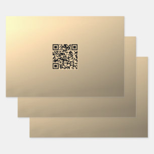 Sofort bearbeitbare QR-Codevorlage Imitate Gold Geschenkpapier Set