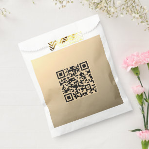 Sofort bearbeitbare QR-Codevorlage Imitate Gold Geschenktütchen