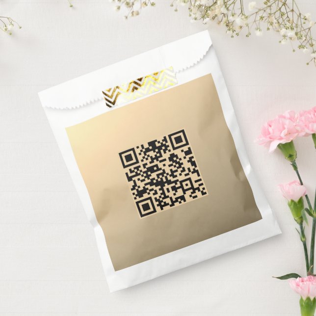 Sofort bearbeitbare QR-Codevorlage | Imitate Gold Geschenktütchen (Versiegelt)
