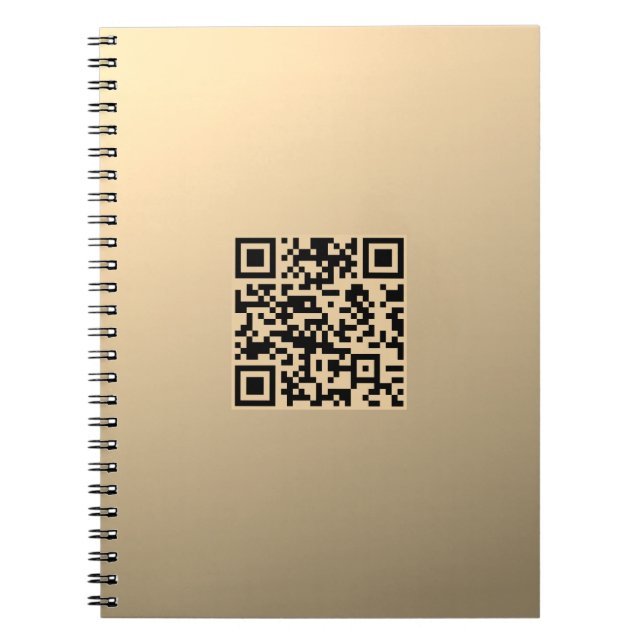 Sofort bearbeitbare QR-Codevorlage | Imitate Gold Notizblock (Vorderseite)