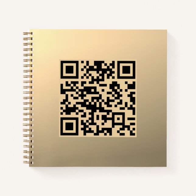 Sofort bearbeitbare QR-Codevorlage | Imitate Gold Notizbuch (Vorderseite)
