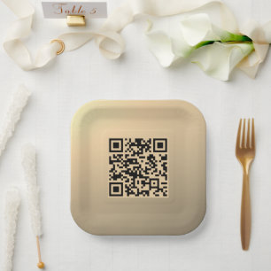 Sofort bearbeitbare QR-Codevorlage   Imitate Gold Pappteller