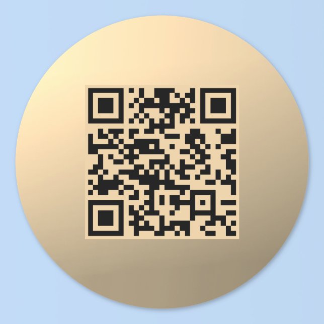 Sofort bearbeitbare QR-Codevorlage | Imitate Gold Runder Aufkleber (Von Creator hochgeladen)