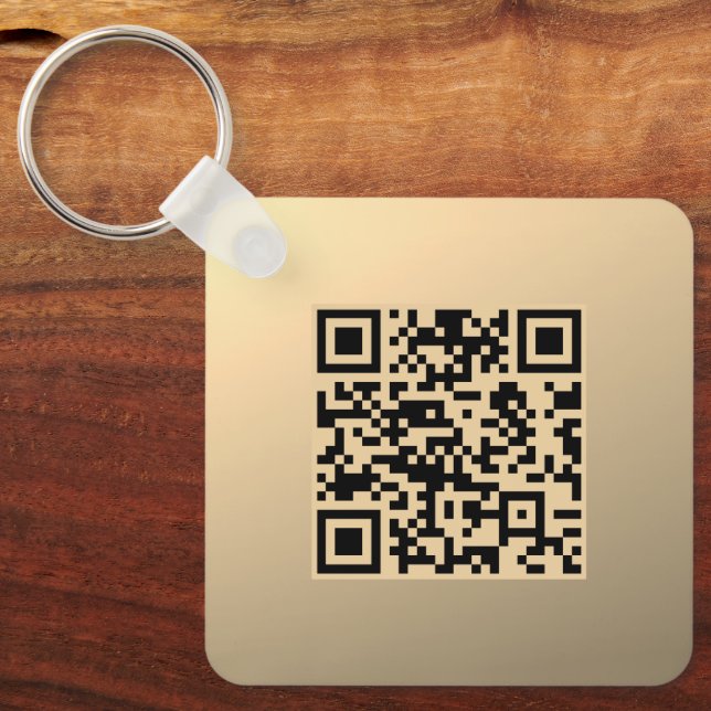 Sofort bearbeitbare QR-Codevorlage | Imitate Gold Schlüsselanhänger (Vorderseite)