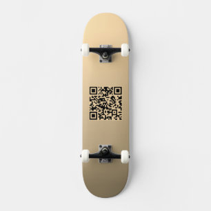 Sofort bearbeitbare QR-Codevorlage Imitate Gold Skateboard