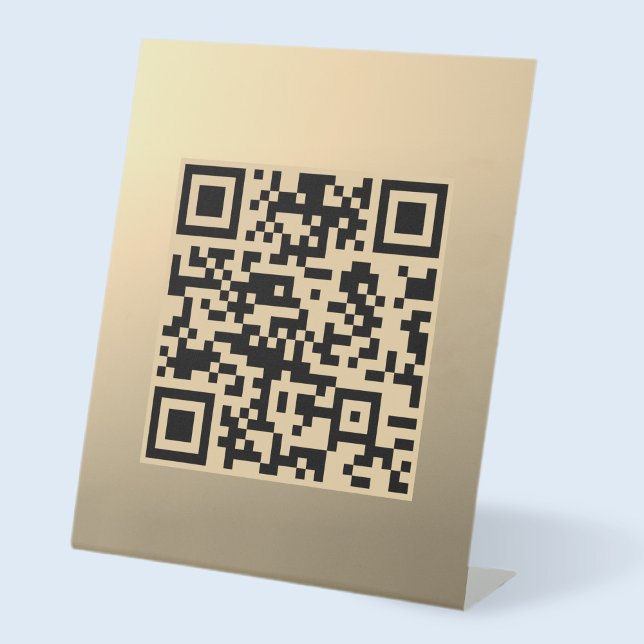 Sofort bearbeitbare QR-Codevorlage | Imitate Gold Sockelschild (Von Creator hochgeladen)