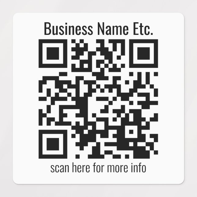 Sofort bearbeitbarer QR-Code und Firmenname etc. Etiketten (Design 3)