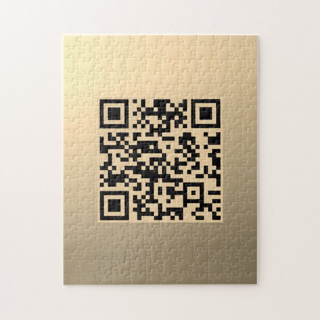 Sofort editierbare QR-Code-Vorlage | Faux Gold (Vertikal)