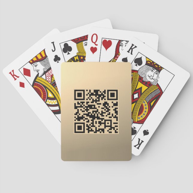 Sofort editierbare QR-Code-Vorlage | Faux Gold Spielkarten (Rückseite)