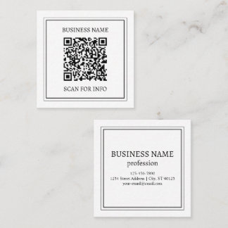 Sofort einen scannbaren QR-Code für Unternehmen er Quadratische Visitenkarte