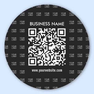 Sofort erstellbarer scannbarer QR-Code und Logomus Runder Aufkleber