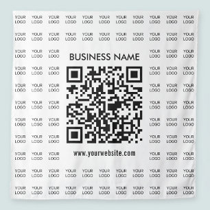 Sofort erstellbarer scannbarer QR-Code und Logomus Wandteppich