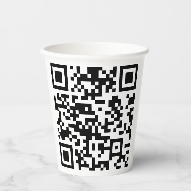Sofort erstellten QR-Code (durch Eingabe Ihrer URL Pappbecher (Vorderseite)