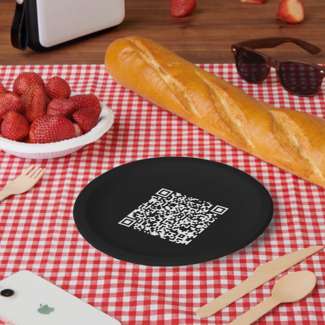 Sofort erstellten QR-Code (durch Eingabe Ihrer URL Pappteller (Picknick)