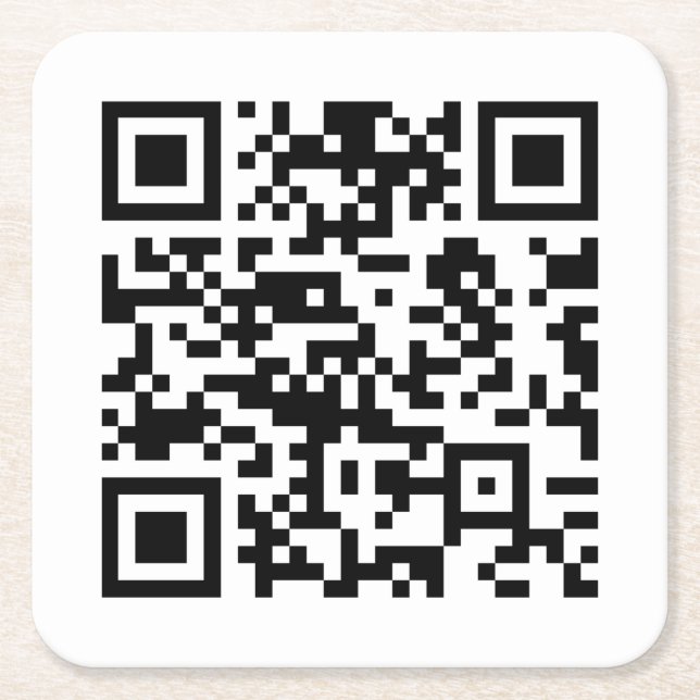 Sofort erstellten QR-Code (durch Eingabe Ihrer URL Rechteckiger Pappuntersetzer (Vorderseite)