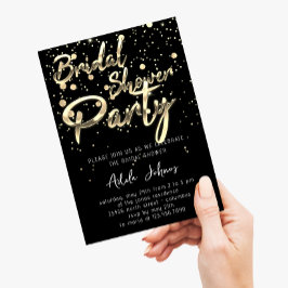 Sofort herunterladen Brautparty Party Black Gold Einladung