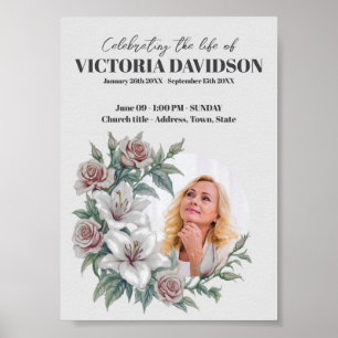 Sofortdownload-Blumenrahmen-Trauer-Medien Poster