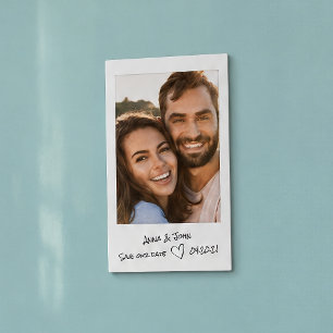 Sofortfoto mit handgeschriebenen Notizen Save-the- Magnetische Visitenkarte