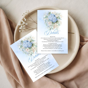 Sofortige blaue Blumen Gold Details Karte