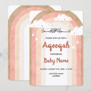 Sofortige Boho-Regenbogen-Aqeeqah-Aqiqah-Einladung Einladung