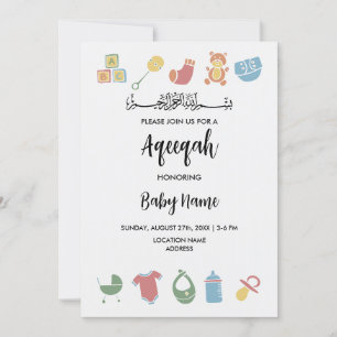 Sofortige Minimalistische Aqeeqah Aqiqah Einladung