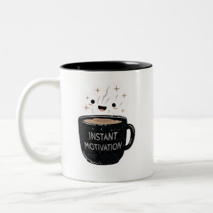 Sofortige Motivation – Süße Kawaii-Kaffeetasse Zweifarbige Tasse