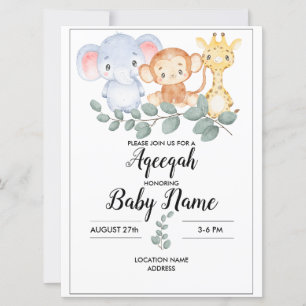 Sofortige Woodland Aqeeqah Aqiqah Einladungskarte