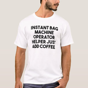 Sofortiger Bediener der Beutel-Maschine einfach mi T-Shirt