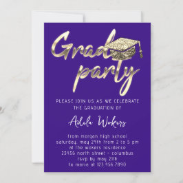 Sofortiger Download der Graduation Party Gold Cup  Einladung